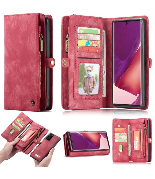 CaseMe Rood Portemonnee Bookcase Hoesje voor de Samsung Galaxy Note 20 Ultra