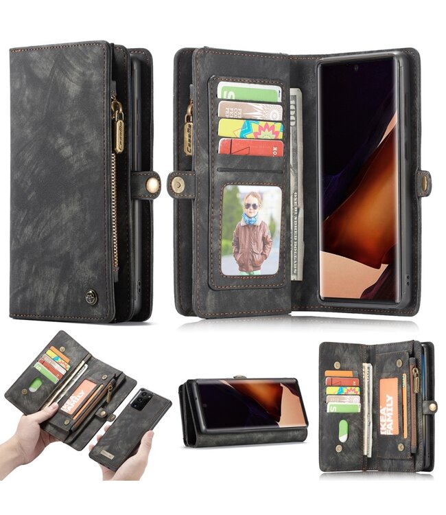 CaseMe Zwart Portemonnee Bookcase Hoesje voor de Samsung Galaxy Note 20 Ultra