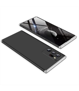 Zwart / Zilver Mat Hardcase Hoesje Samsung Galaxy Note 20 Ultra
