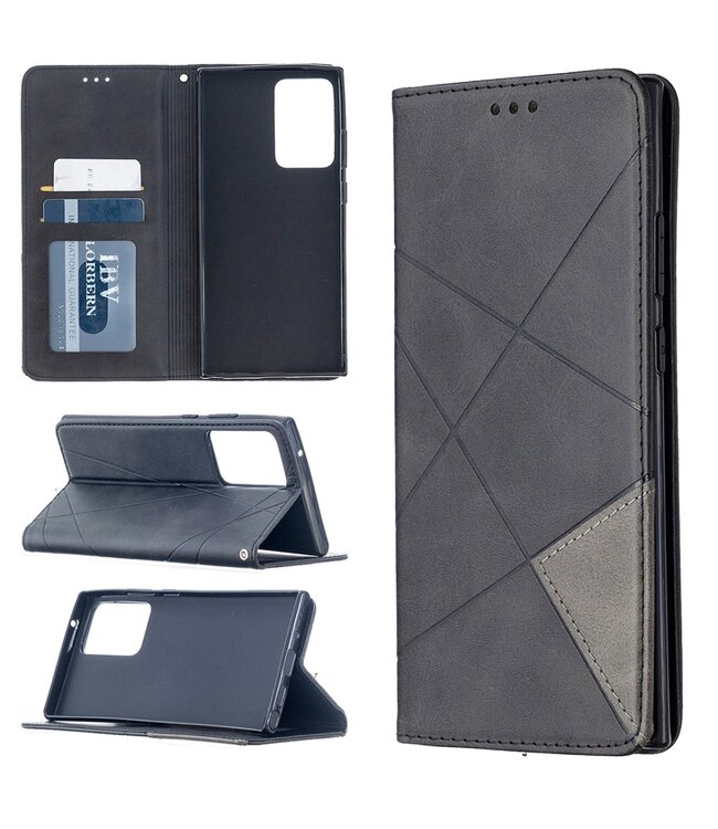 Zwart Bookcase Hoesje voor de Samsung Galaxy Note 20 Ultra