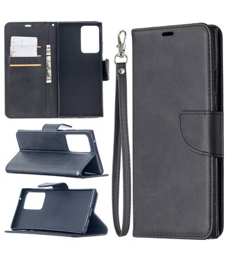 Zwart Wallet Bookcase Hoesje Samsung Galaxy Note 20 Ultra