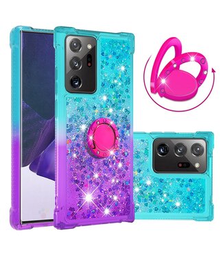 Cyaan / Paars Glitter TPU Hoesje Samsung Galaxy Note 20 Ultra