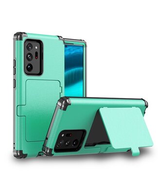 Turquoise Pasjeshouder Hybrid Hoesje Samsung Galaxy Note 20 Ultra