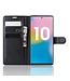 Zwart Litchee Bookcase Hoesje voor de Samsung Galaxy Note 10 Plus