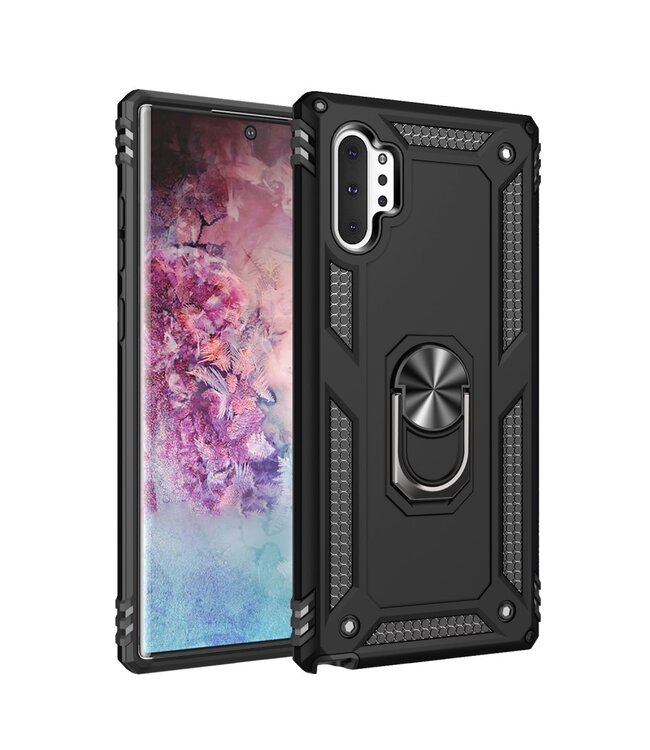 Zwart Kickstand Hybrid Hoesje voor de Samsung Galaxy Note 10 Plus