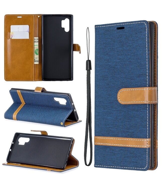 Blauw Jeans Bookcase Hoesje voor de Samsung Galaxy Note 10 Plus