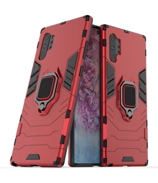 Rood Ring houder Hybrid Hoesje Samsung Galaxy Note 10 Plus