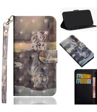 Kitten en Tijger Bookcase Hoesje Samsung Galaxy Note 10 Plus