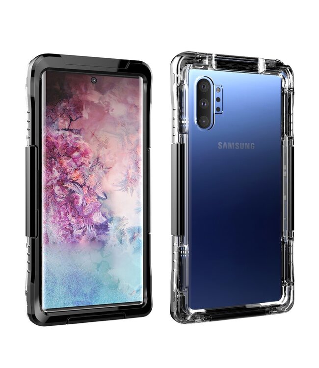 Zwart Waterproof Hybrid Hoesje voor de Samsung Galaxy Note 10 Plus