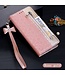 Roze Kant Patroon Bookcase Hoesje voor de Samsung Galaxy Note 10 Plus