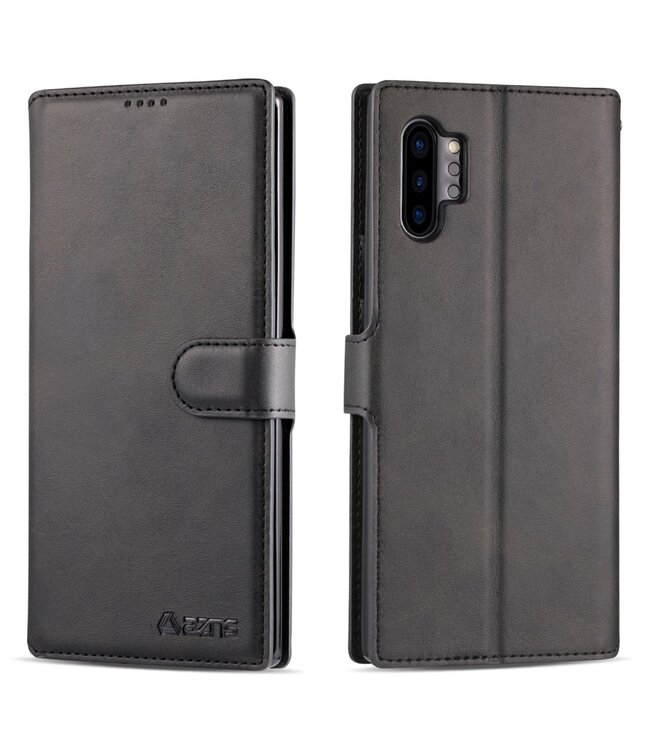 AZNS Zwart Wallet Bookcase Hoesje voor de Samsung Galaxy Note 10 Plus