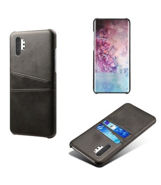 Zwart Pasjeshouder Faux Lederen Hoesje Samsung Galaxy Note 10 Plus