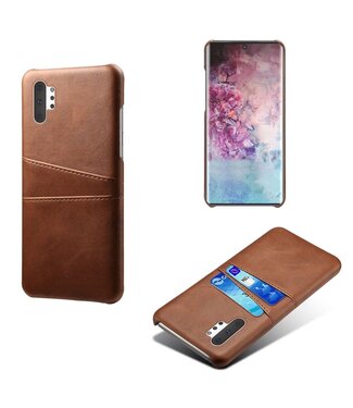 Bruin Pasjeshouder Faux Lederen Hoesje Samsung Galaxy Note 10 Plus