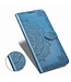 Blauw Mandala Bloem Bookcase Hoesje voor de Samsung Galaxy Note 10 Plus