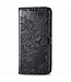 Zwart Mandala Bloem Bookcase Hoesje voor de Samsung Galaxy Note 10 Plus