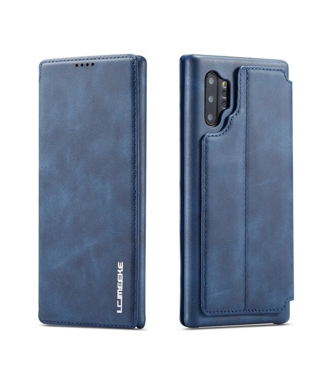 LC.IMEEKE Blauw Bookcase Hoesje voor de Samsung Galaxy Note 10 Plus