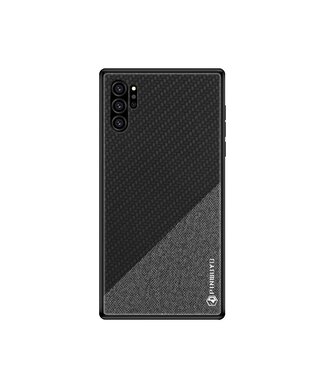 Zwart / Grijs Faux Lederen Hoesje Samsung Galaxy Note 10 Plus