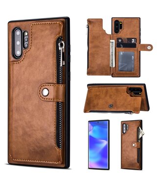 Bruin Wallet Bookcase Hoesje Samsung Galaxy Note 10 Plus