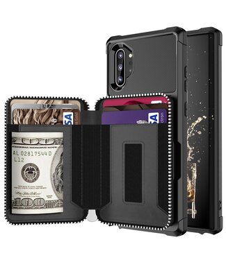 Zwart Wallet Faux Lederen Hoesje Samsung Galaxy Note 10 Plus