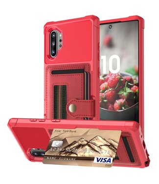 Rood Pasjeshouder Bookcase Hoesje Samsung Galaxy Note 10 Plus