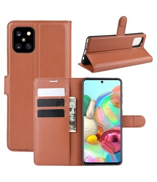 Bruin Litchee Bookcase Hoesje Samsung Galaxy Note 10 Lite