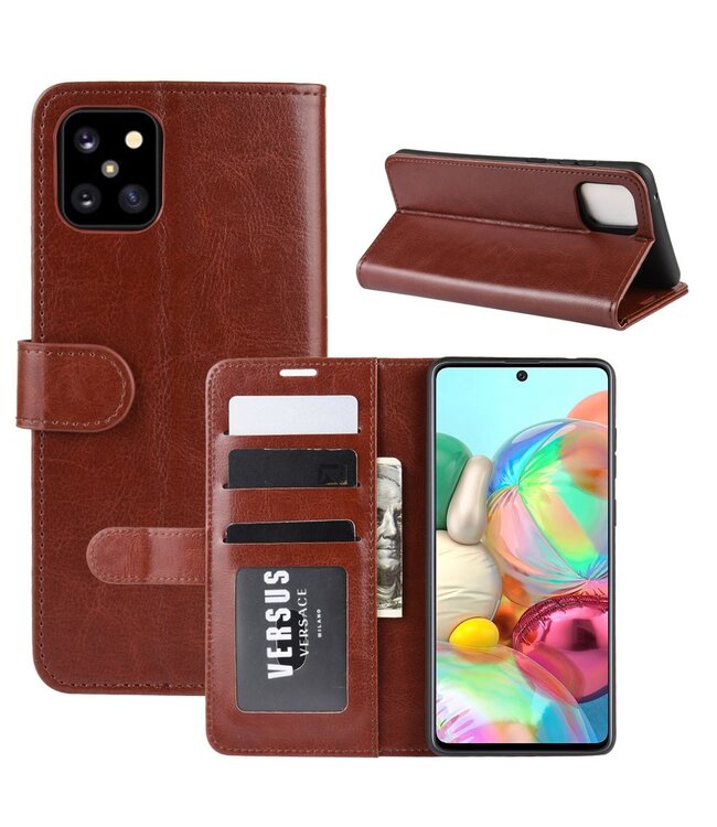 Bruin Wallet Bookcase Hoesje voor de Samsung Galaxy Note 10 Lite