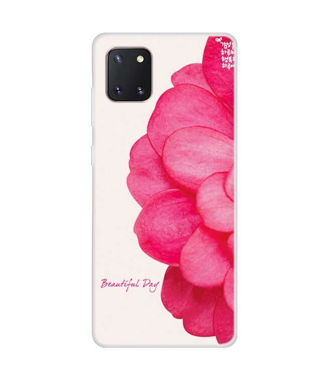 Roze Bloem TPU Hoesje voor de Samsung Galaxy Note 10 Lite