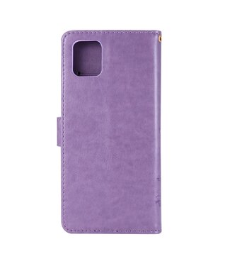 Paars Vlinder Bookcase Hoesje Samsung Galaxy Note 10 Lite