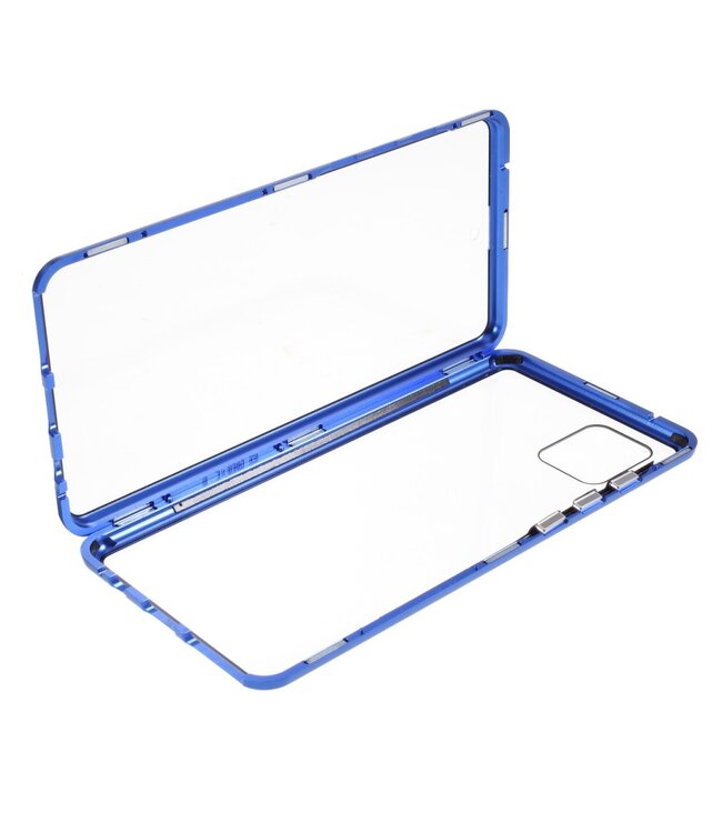 Blauw Metaal + Tempered Glass Hoesje voor de Samsung Galaxy Note 10 Lite