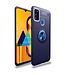 Blauw Ring Kickstand TPU Hoesje voor de Samsung Galaxy M30s