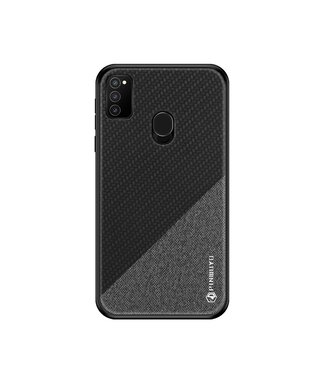 Zwart / Grijs Faux Lederen Hoesje Samsung Galaxy M30s