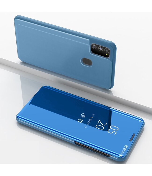 Blauw Spiegel Bookcase Hoesje voor de Samsung Galaxy M30s