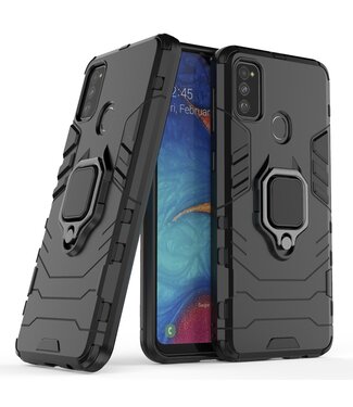 Zwart Ring Houder Hybrid Hoesje Samsung Galaxy M30s