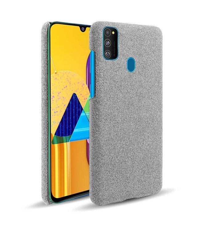 KSQ Grijs Stoffen Hardcase Hoesje voor de Samsung Galaxy M30s