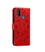 Rood Mandala Bloem Bookcase Hoesje voor de Samsung Galaxy M30s