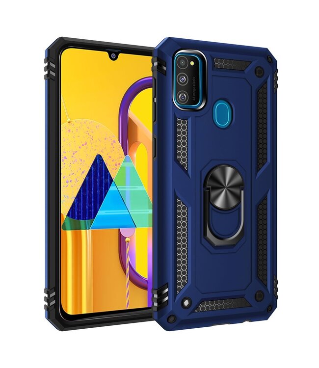 Blauw Kickstand Hybrid Hoesje voor de Samsung Galaxy M30s