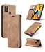 CaseMe Bruin Wallet Bookcase Hoesje voor de Samsung Galaxy M30s