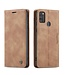 CaseMe Bruin Wallet Bookcase Hoesje voor de Samsung Galaxy M30s