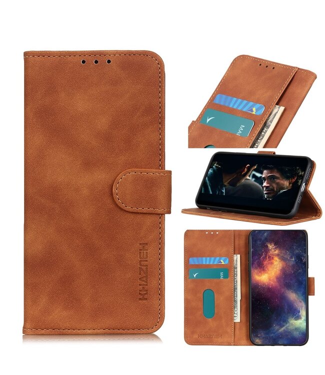 Khazneh Bruin Wallet Bookcase Hoesje voor de Samsung Galaxy Xcover Pro