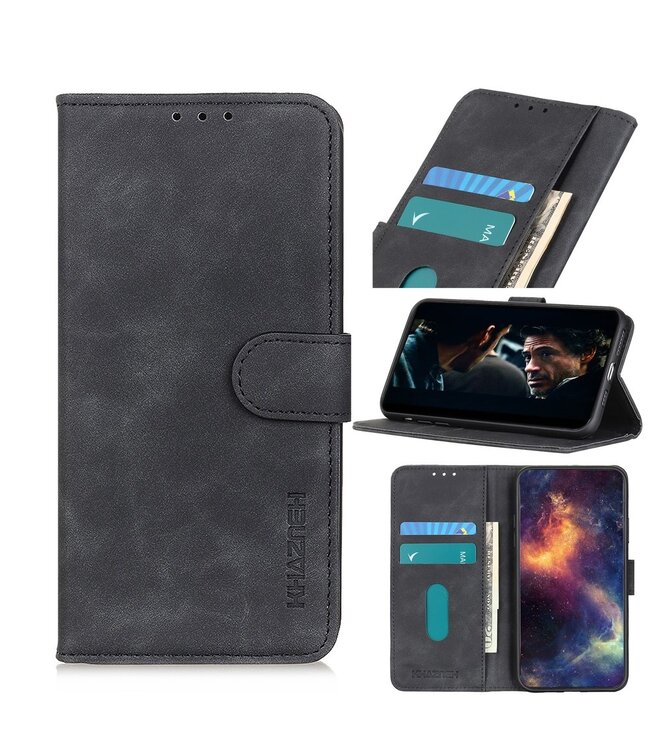 Khazneh Zwart Wallet Bookcase Hoesje voor de Samsung Galaxy Xcover Pro