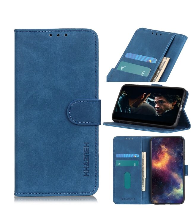 Khazneh Blauw Wallet Bookcase Hoesje voor de Samsung Galaxy Xcover Pro