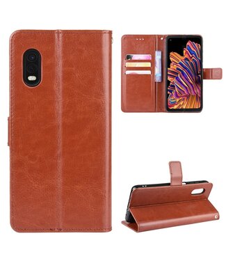 Bruin Bookcase Hoesje Samsung Galaxy Xcover Pro