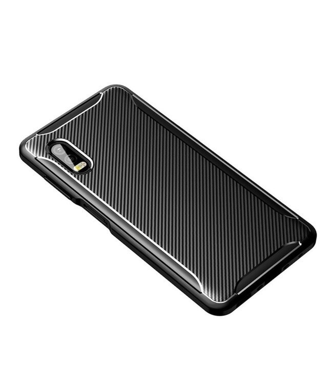 Zwart Carbon TPU Hoesje voor de Samsung Galaxy Xcover Pro