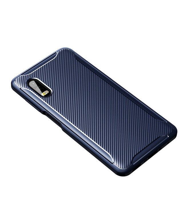 Blauw Carbon TPU Hoesje voor de Samsung Galaxy Xcover Pro