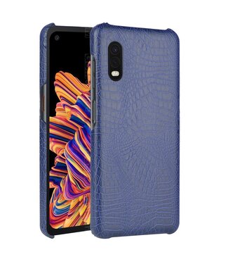 Blauw Krokodillen Faux Lederen Hoesje Samsung Galaxy Xcover Pro