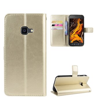 Goud Wallet Bookcase Hoesje Samsung Galaxy Xcover 4 / 4S
