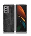 Zwart Krokodillen Faux Lederen Hoesje voor de Samsung Galaxy Z Fold2