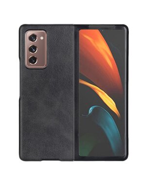 Zwart Faux Lederen Hoesje Samsung Galaxy Z Fold2