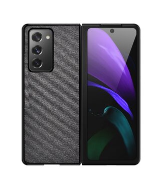 Zwart Stoffen TPU Hoesje Samsung Galaxy Z Fold2