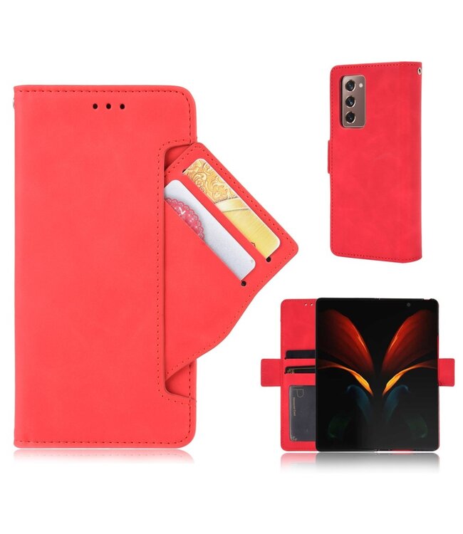 Rood Pasjeshouder Bookcase Hoesje voor de Samsung Galaxy Z Fold2